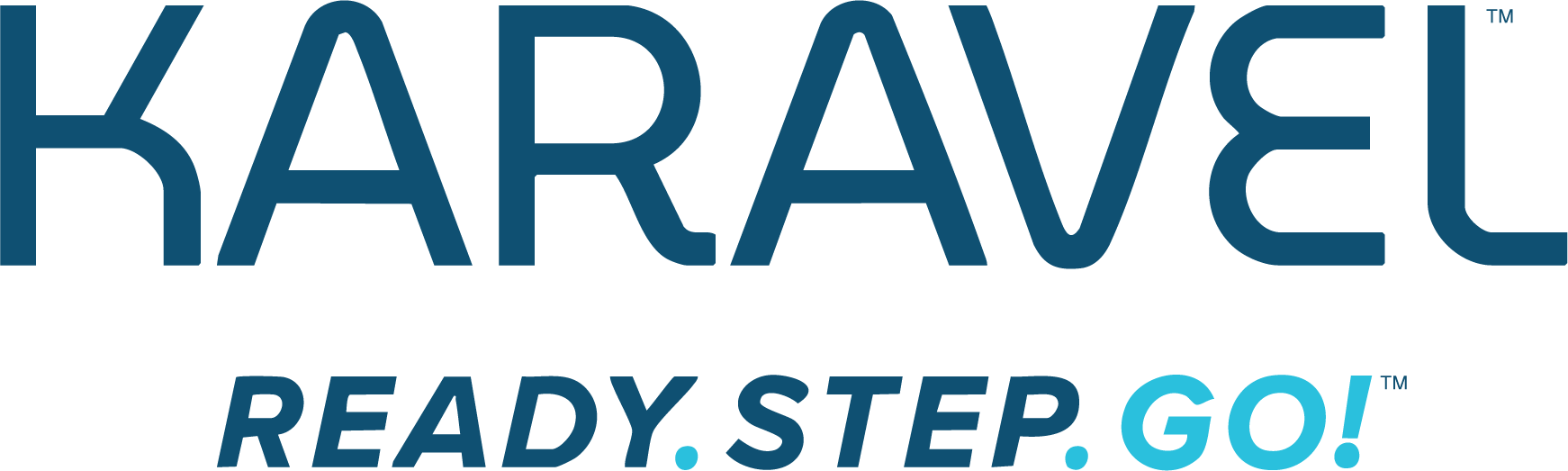 Blue Karavel logo, with Ready, Set, Go subtext.